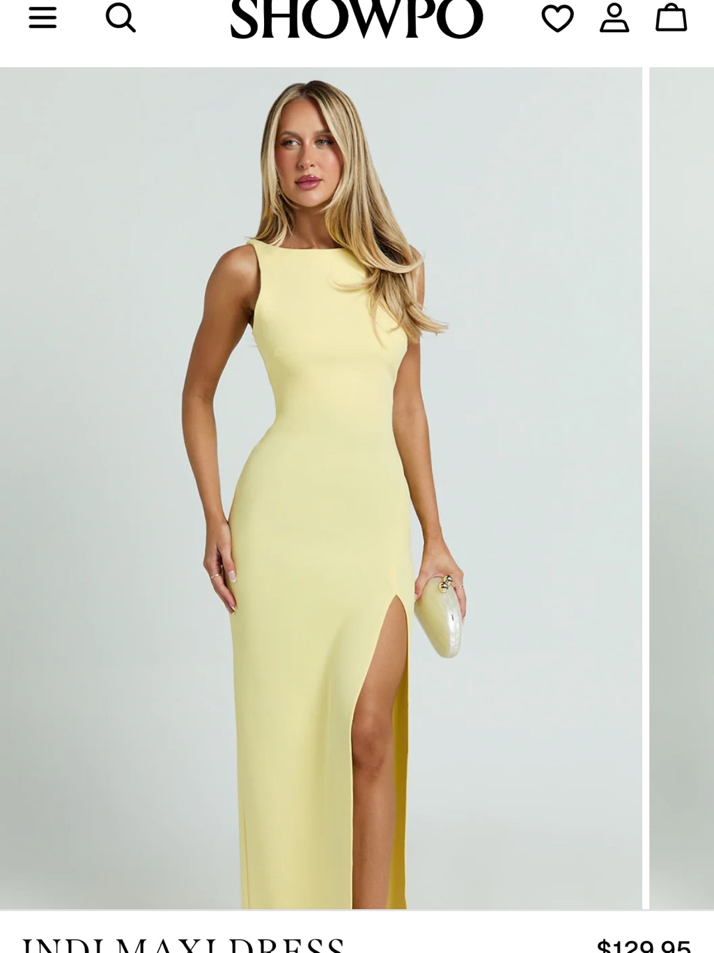 Showpo. Pale Yellow Sleeveless Maxi Dress With Thigh Slit